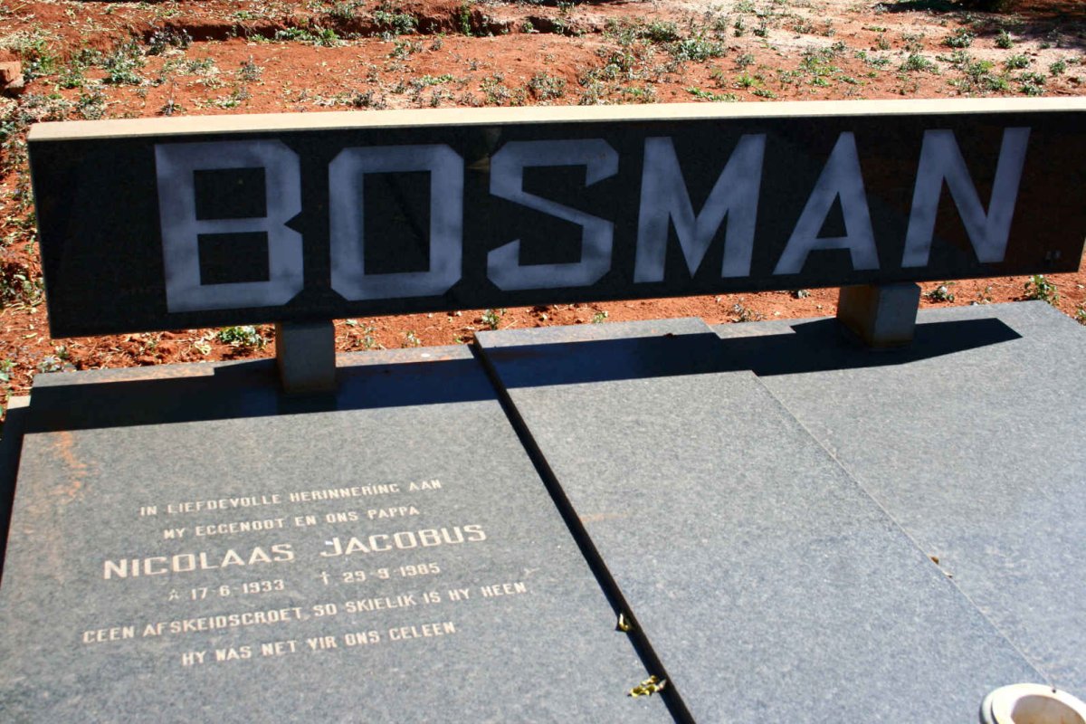 BOSMAN Nicolaas Jacobus 1933-1985 