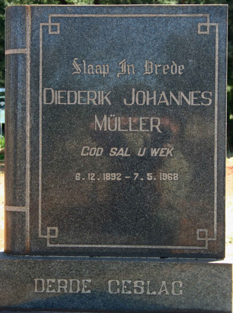 MULLER Diederik Johannes 1892-1968