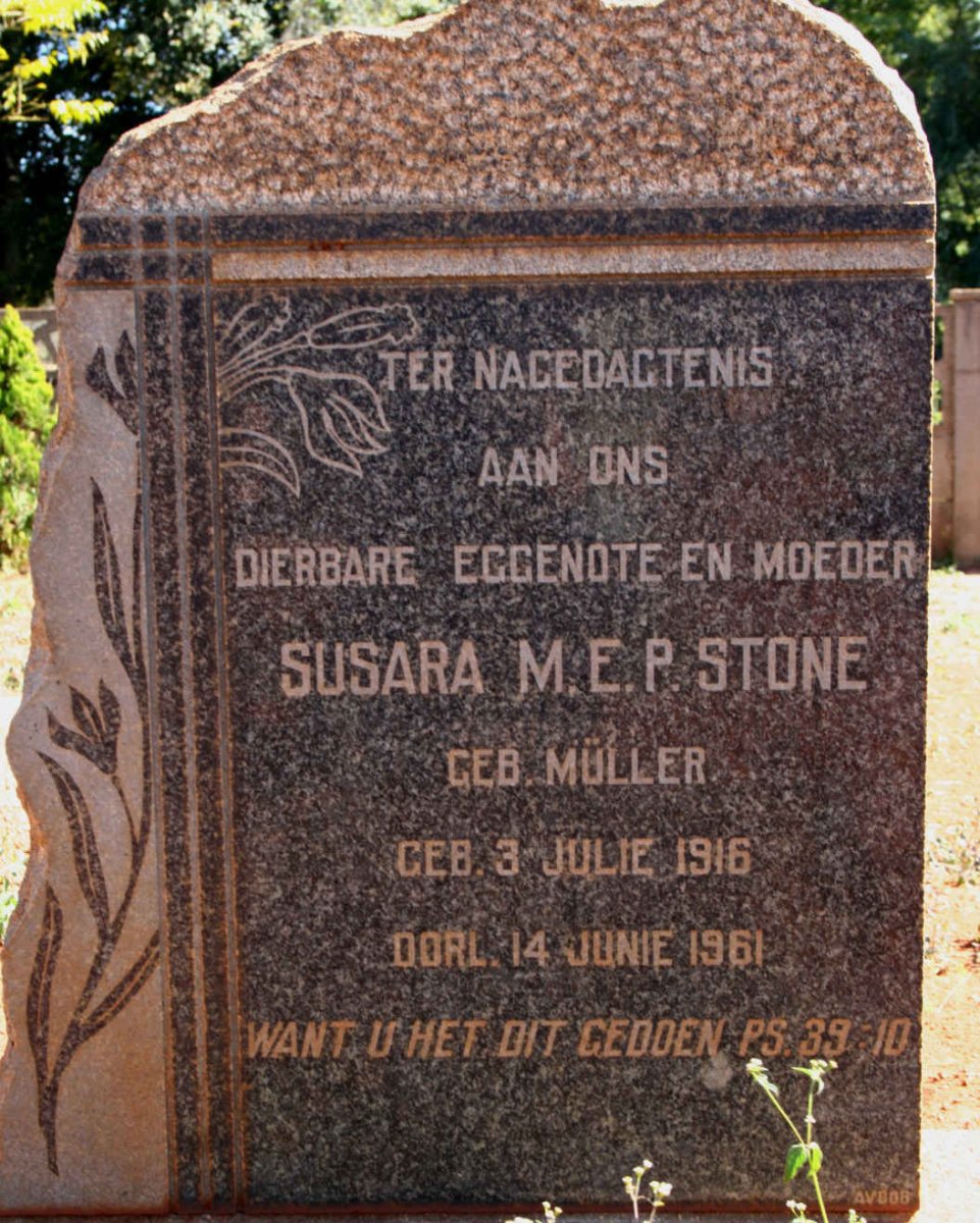 STONE Susara M.E.P. nee MULLER 1916-1961