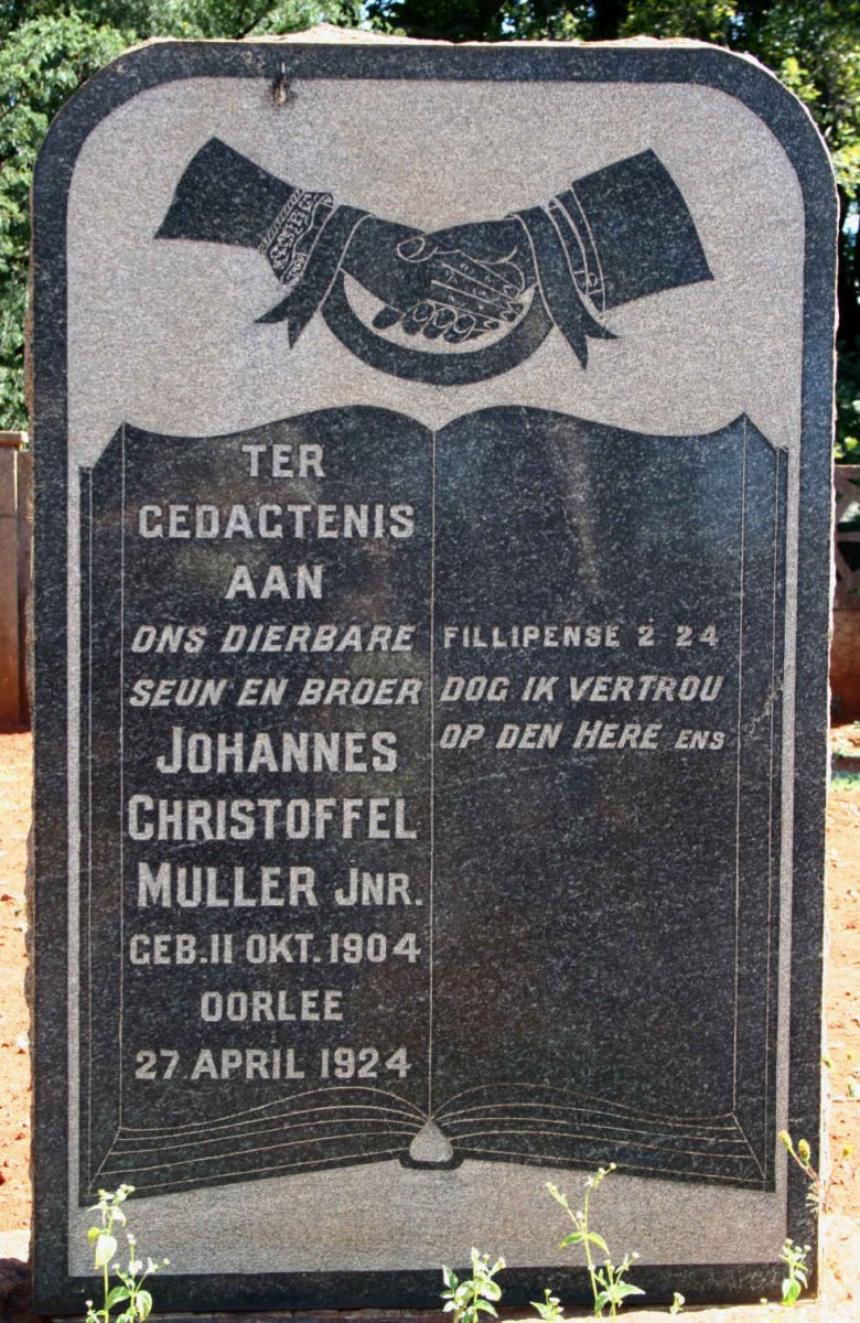 MULLER Johannes Christoffel 1904-1924