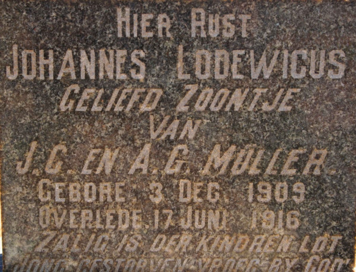 MULLER Johannes Lodewicus 1909-1916