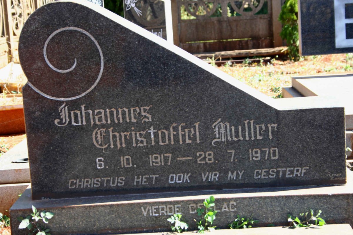 MULLER Johannes Christoffel 1917-1970