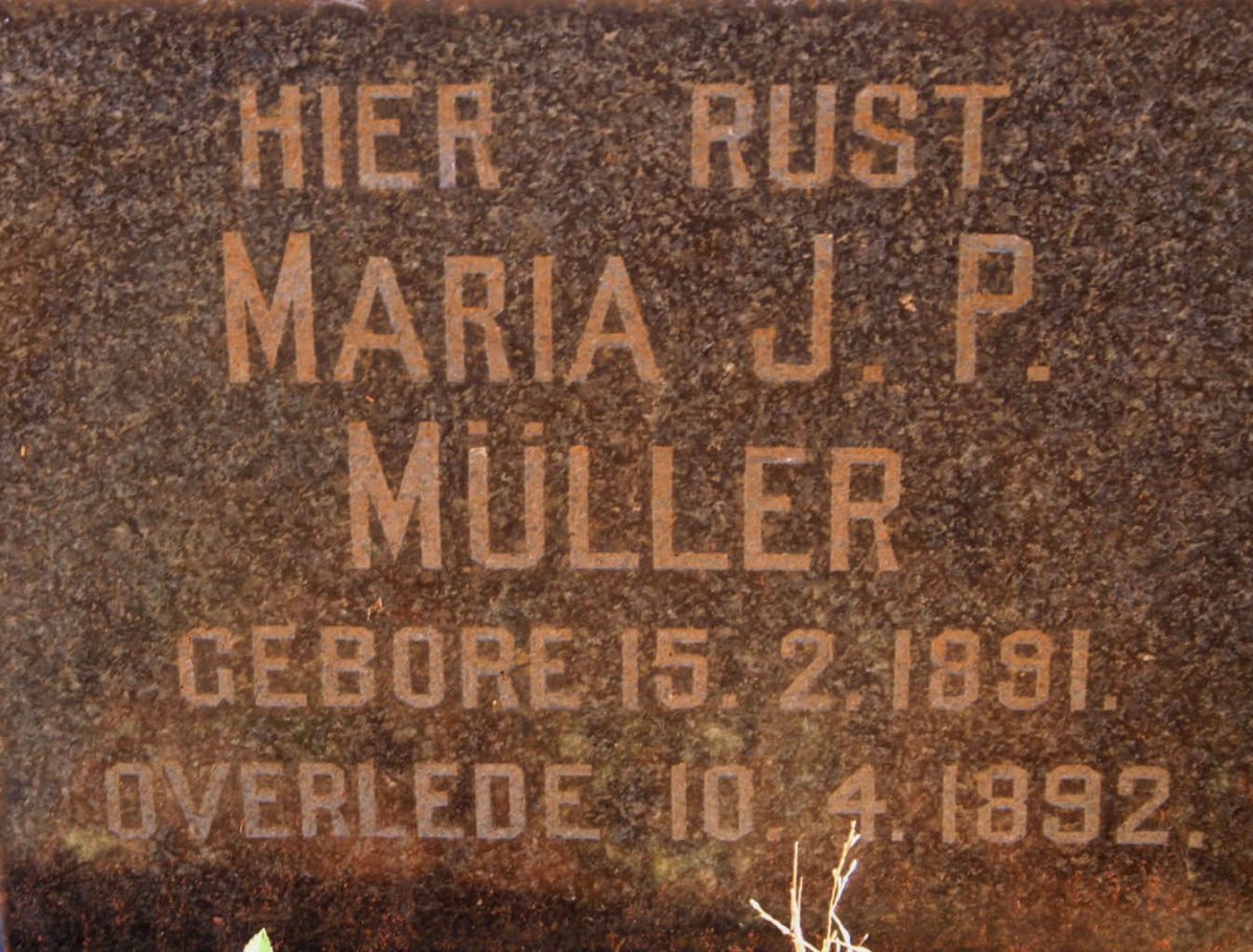 MULLER Maria J.P. 1891-1892