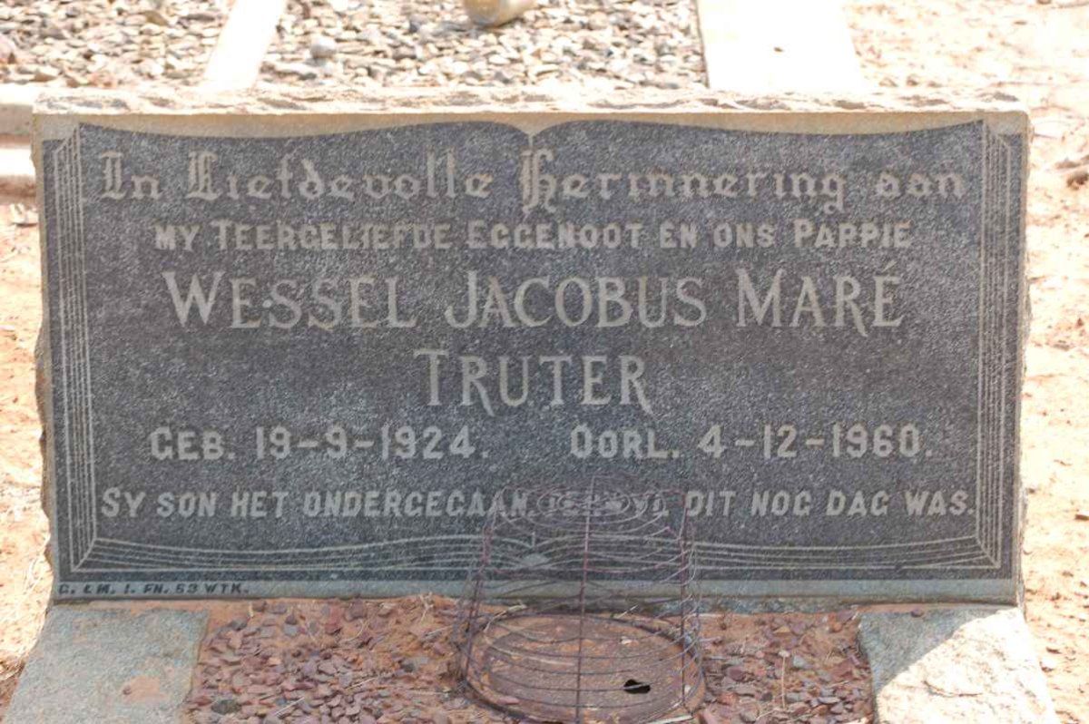 TRUTER Wessel Jacobus Mare 1924-1960
