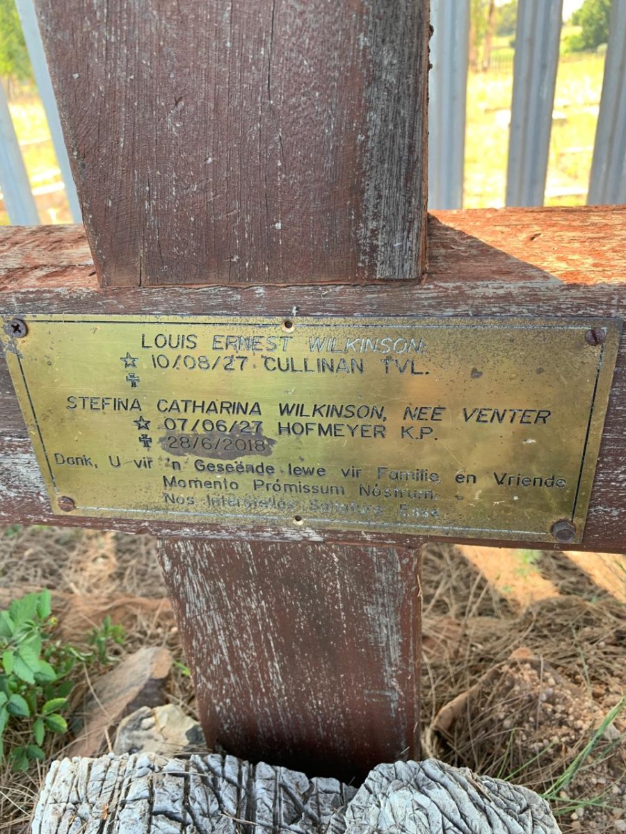 WILKINSON Louis Ernest 1927- &amp; Stefina Catharina VENTER 1927-2018