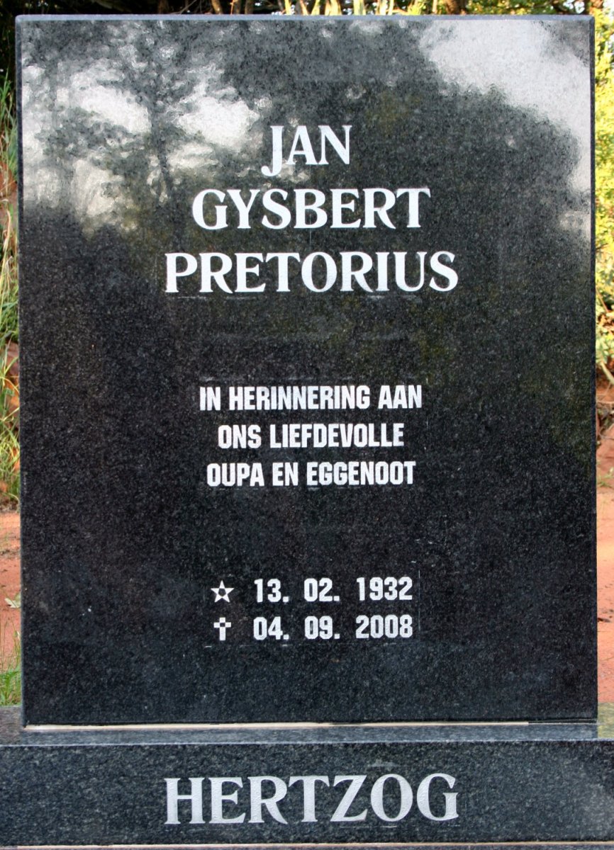 HERTZOG Jan Gysbert Pretorius 1932-2008