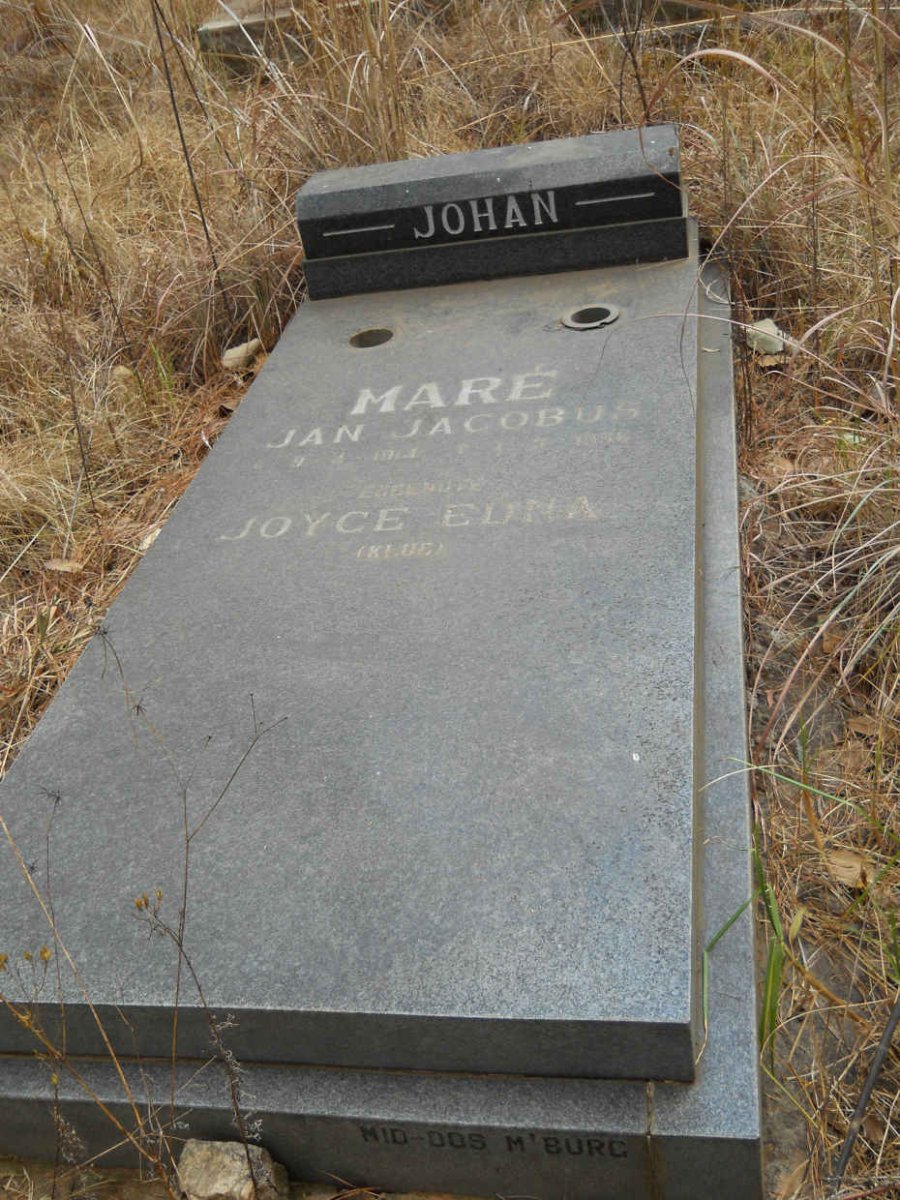 MARÉ Jan Jacobus 1914-19?? &amp; Joyce Edna KLUE 1915-200?
