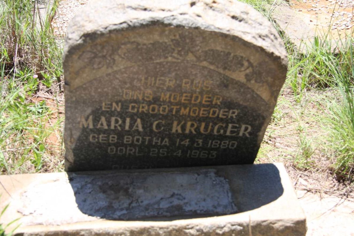 KRUGER Maria C. nee BOTHA 1880-1963