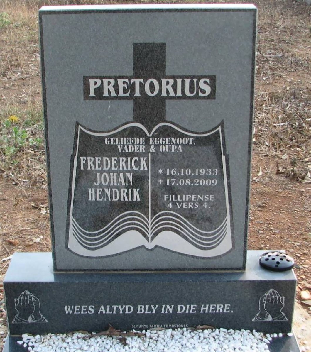 PRETORIUS Frederick Johan Hendrik 1933-2009