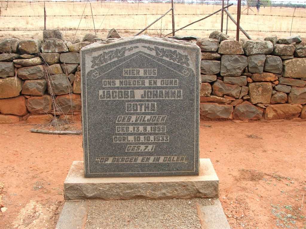BOTHA Jacoba Johanna nee VILJOEN 1859-1933