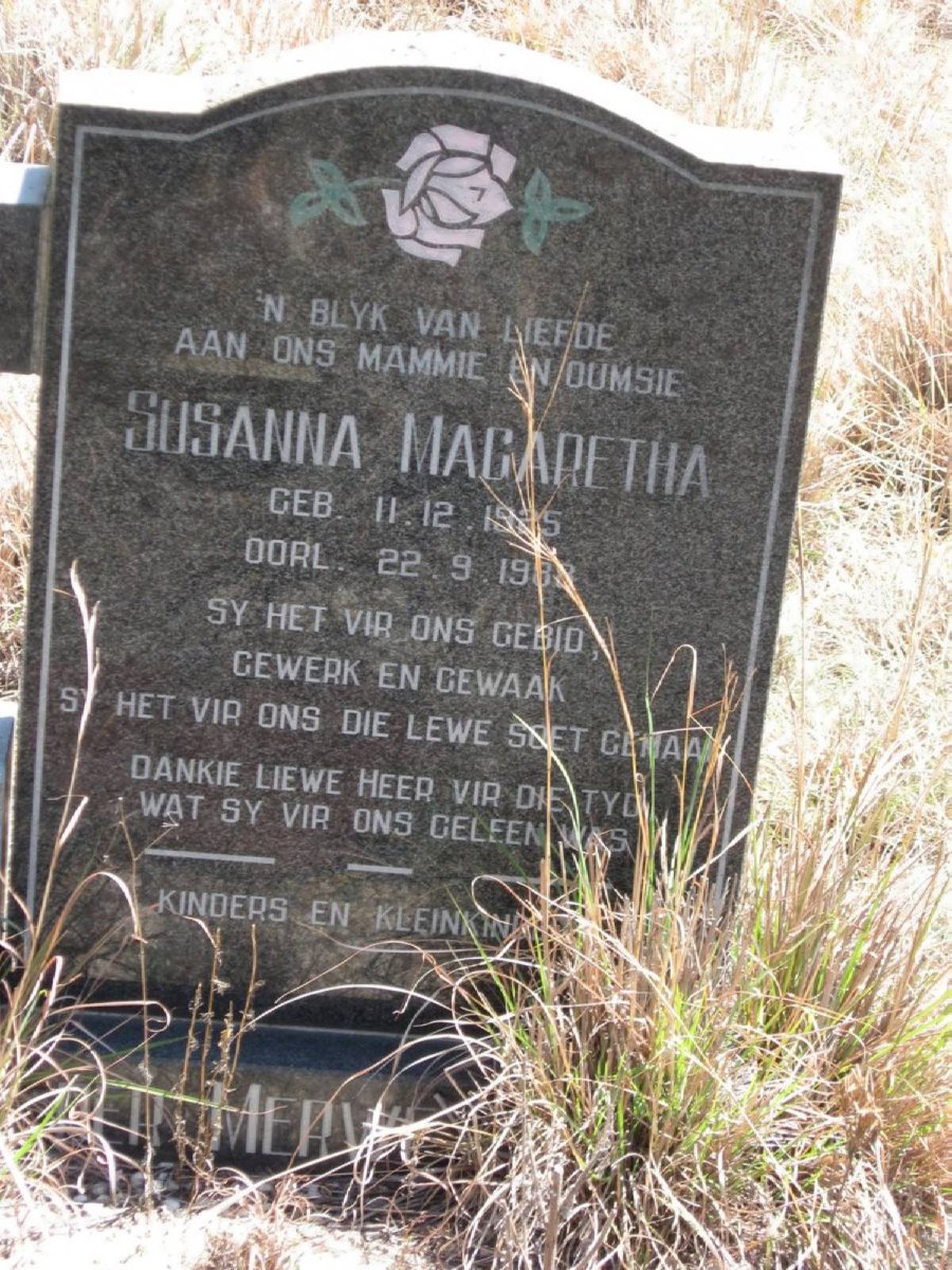 MERWE Susanna Magrietha, van der 1925-1988