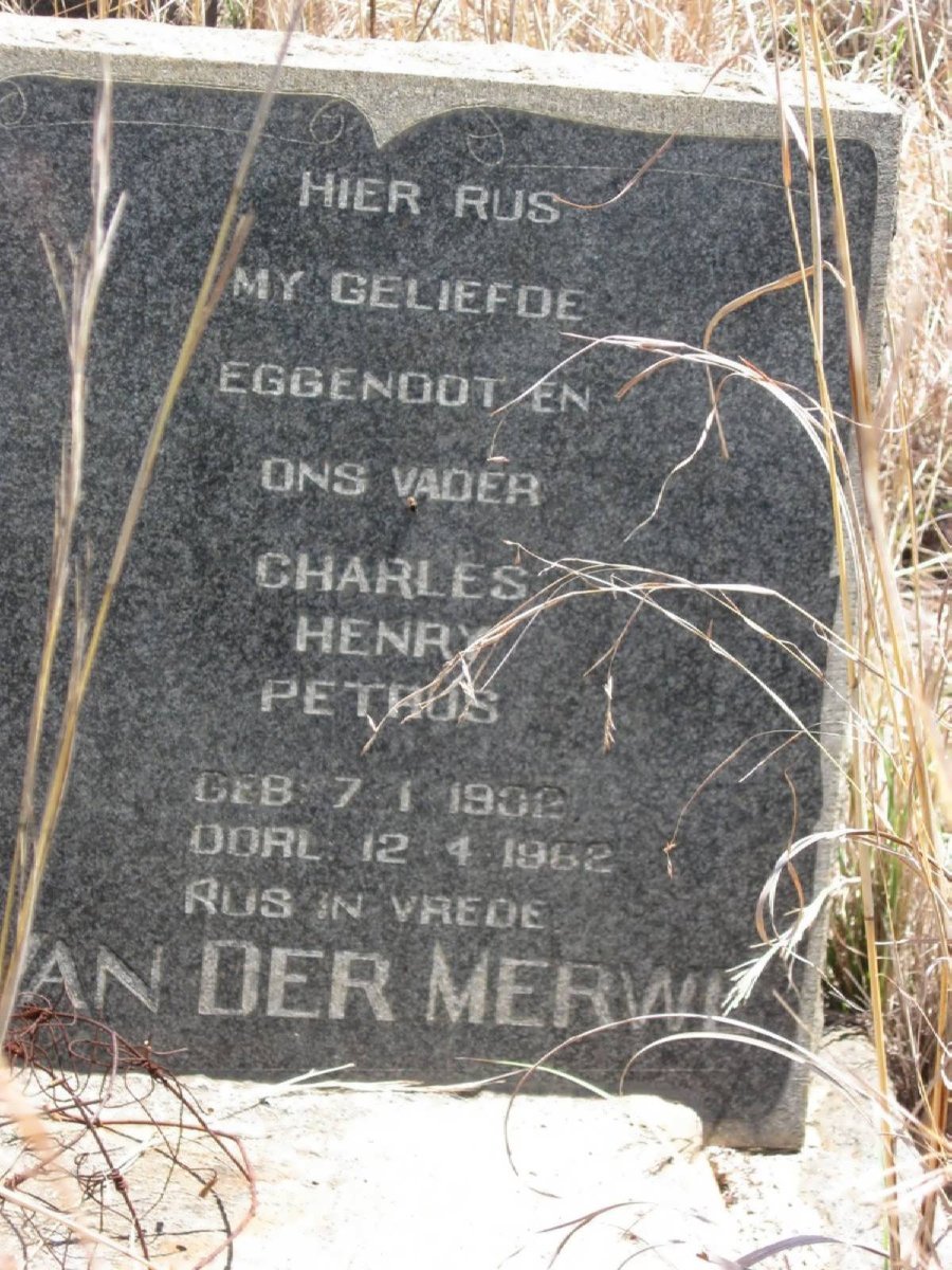 MERWE Charles Henry Petrus, van der 1932-1962