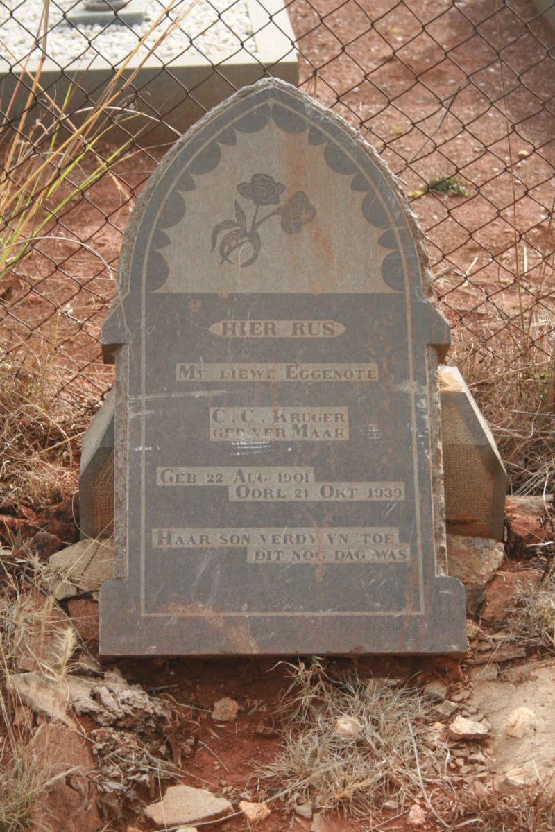 KRUGER C.C. nee VER MAAK 1901-1939