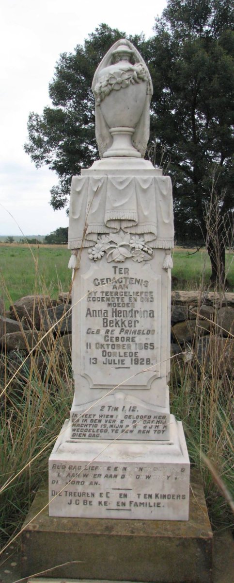BEKKER Anna Hendrina nee PRINSLOO 1865-1928
