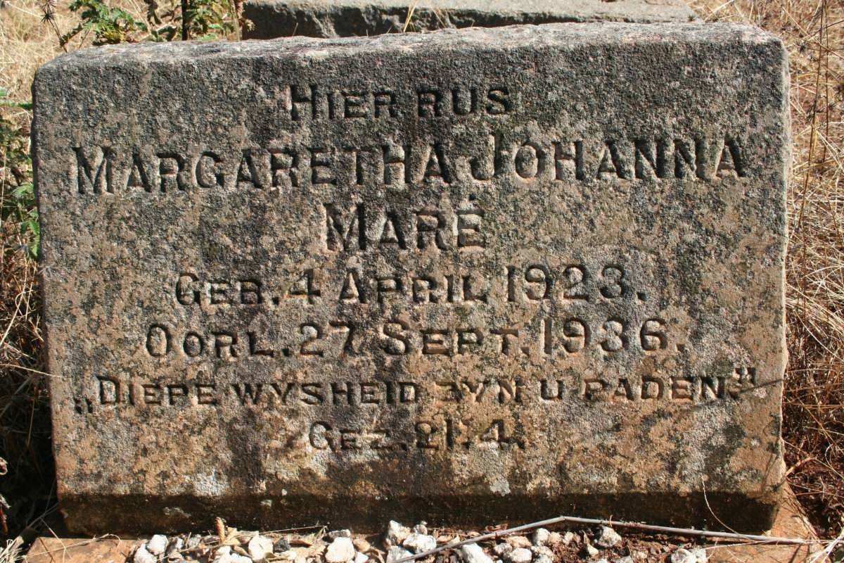 MARE Margaretha Johanna 1923-1936