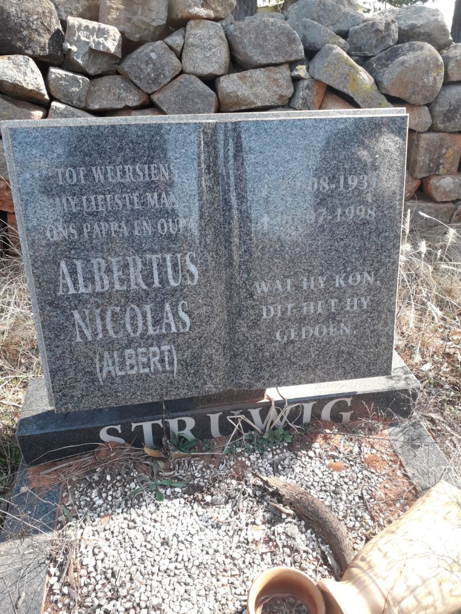STRUWIG Albertus Nicolas 1931 -1998 (Albert