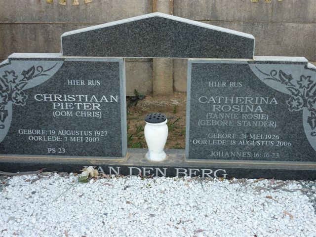 BERG Christiaan Pieter, van den 1927-2007 &amp; Catherina Rosina STANDER 1926-2006