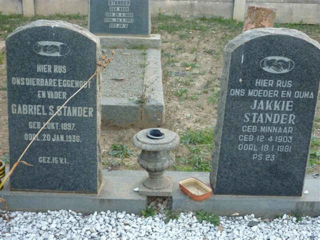 STANDER Gabriel S. 1897-1936 &amp; Jakkie MINNAAR 1903-1981