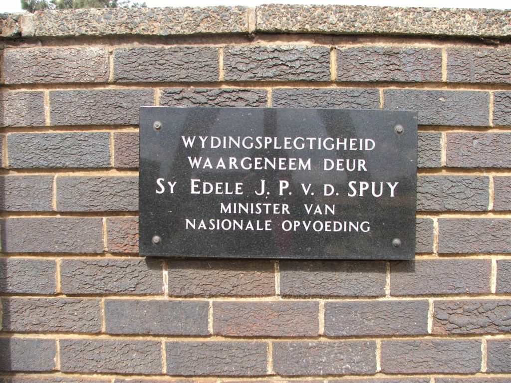 09. Wydingsplegtigheid - JP vd Spuy, Minister Nasionale Opvoeding