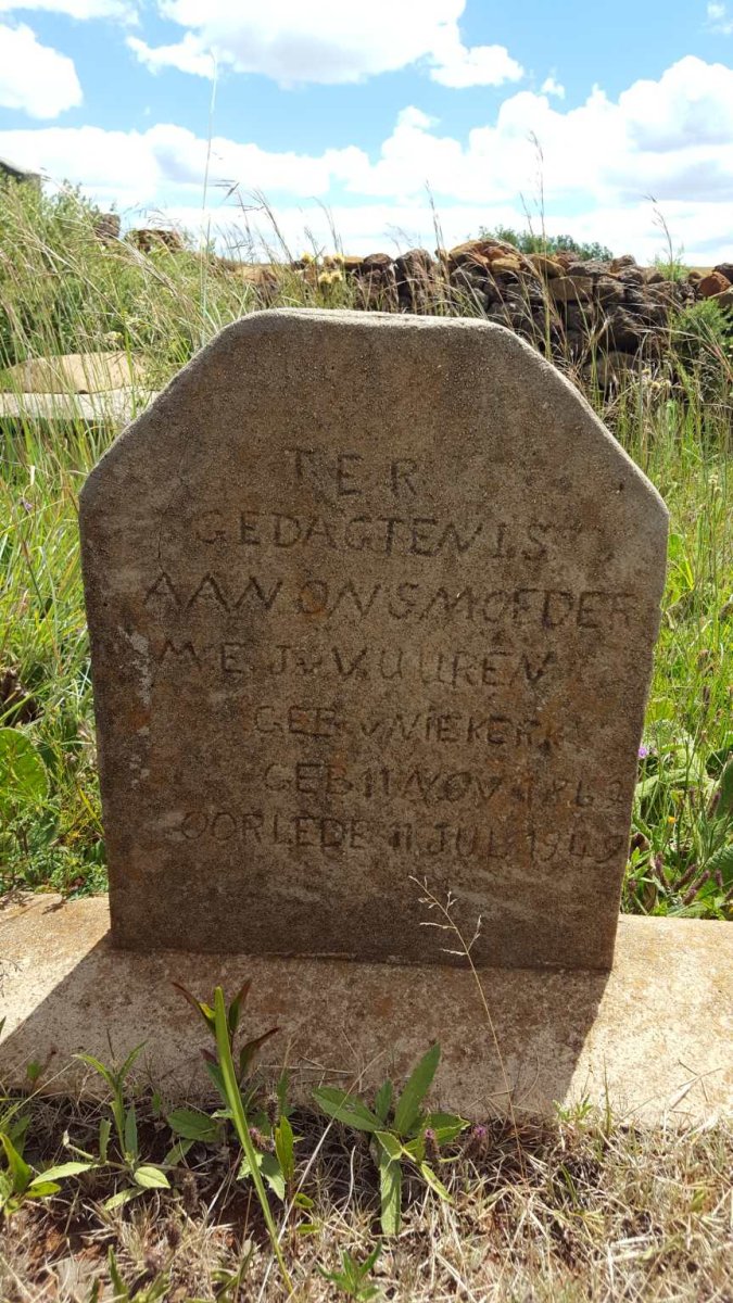 VUUREN M.E., J.v. nee VAN NIEKERK 1862-1949