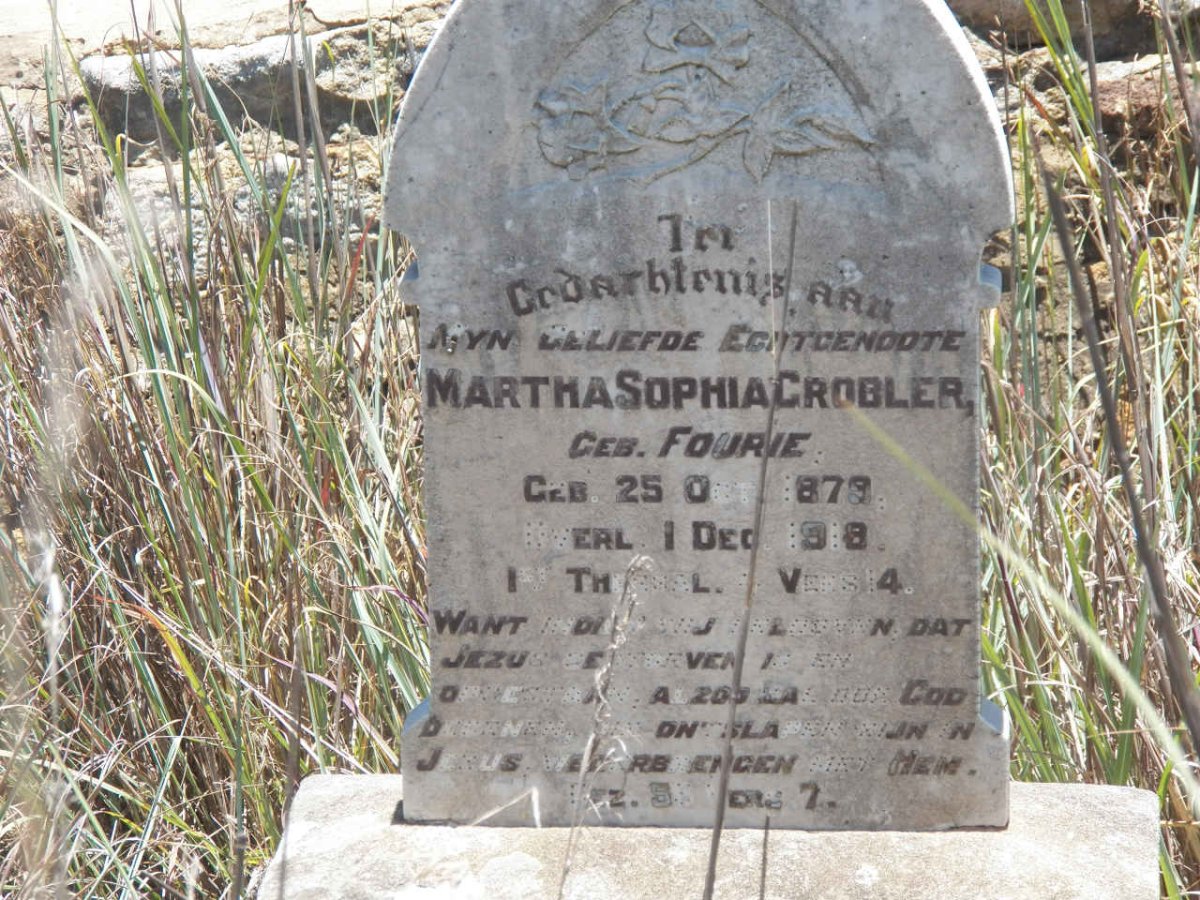 GROBLER Martha Sophia nee FOURIE 1879-1918