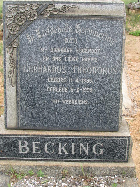 BECKING Gerhardus Theodorus 1895-1959