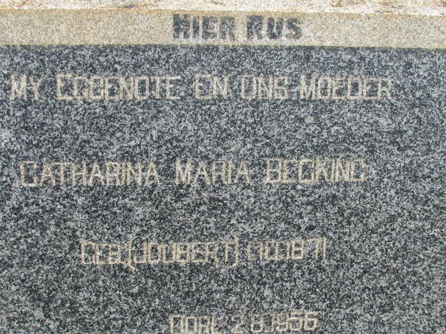 BECKING Catharina Maria nee JOUBERT 1871-1956