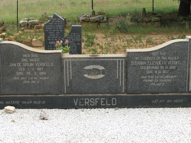 VERSFELD Jan de Bruin 1887-1968 &amp; Susanna Elizabeth BECKING 1882-1957